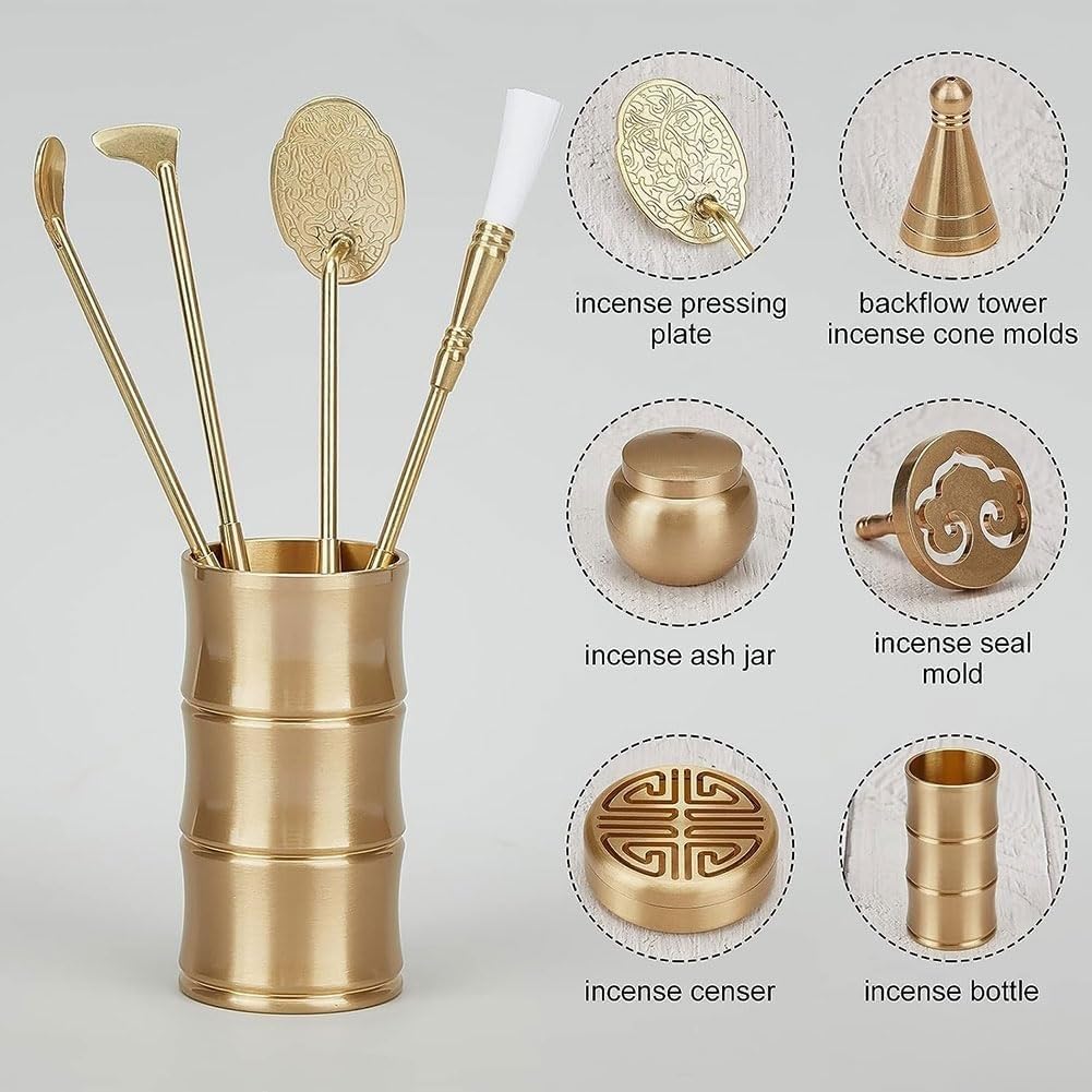 12 PCs Messing DIY -Weihrauchherstellung Kit, Brenner, Pulverbehälter, Zubehör Für Heimduft, Für Familien -Yoga -Meditation, Kunsthandwerk Geschenke