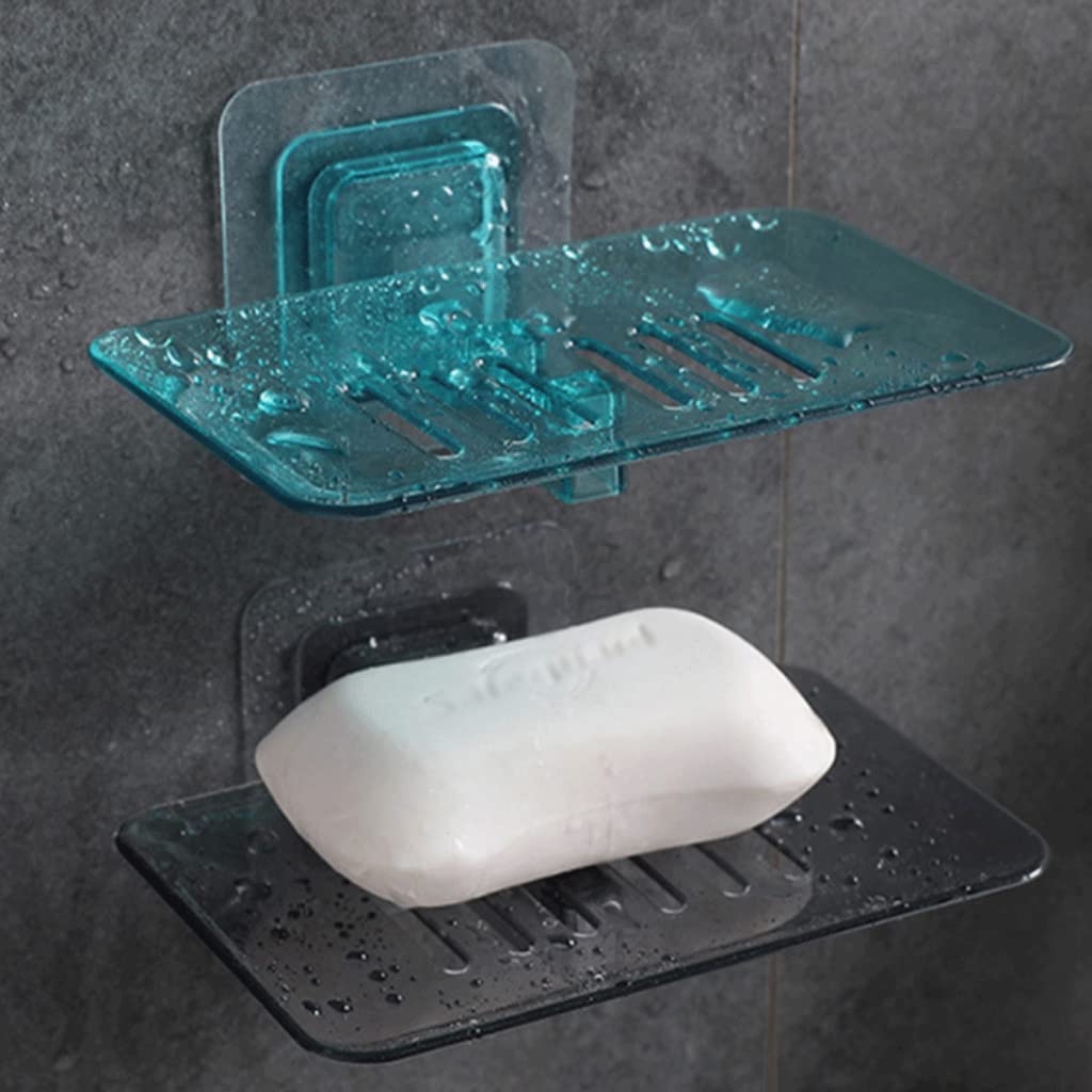 Soporte para jabón, Jabonera, jabonera, de Pared con Drenaje automático, plástico Transparente diseño Barra Hueca(Type M)