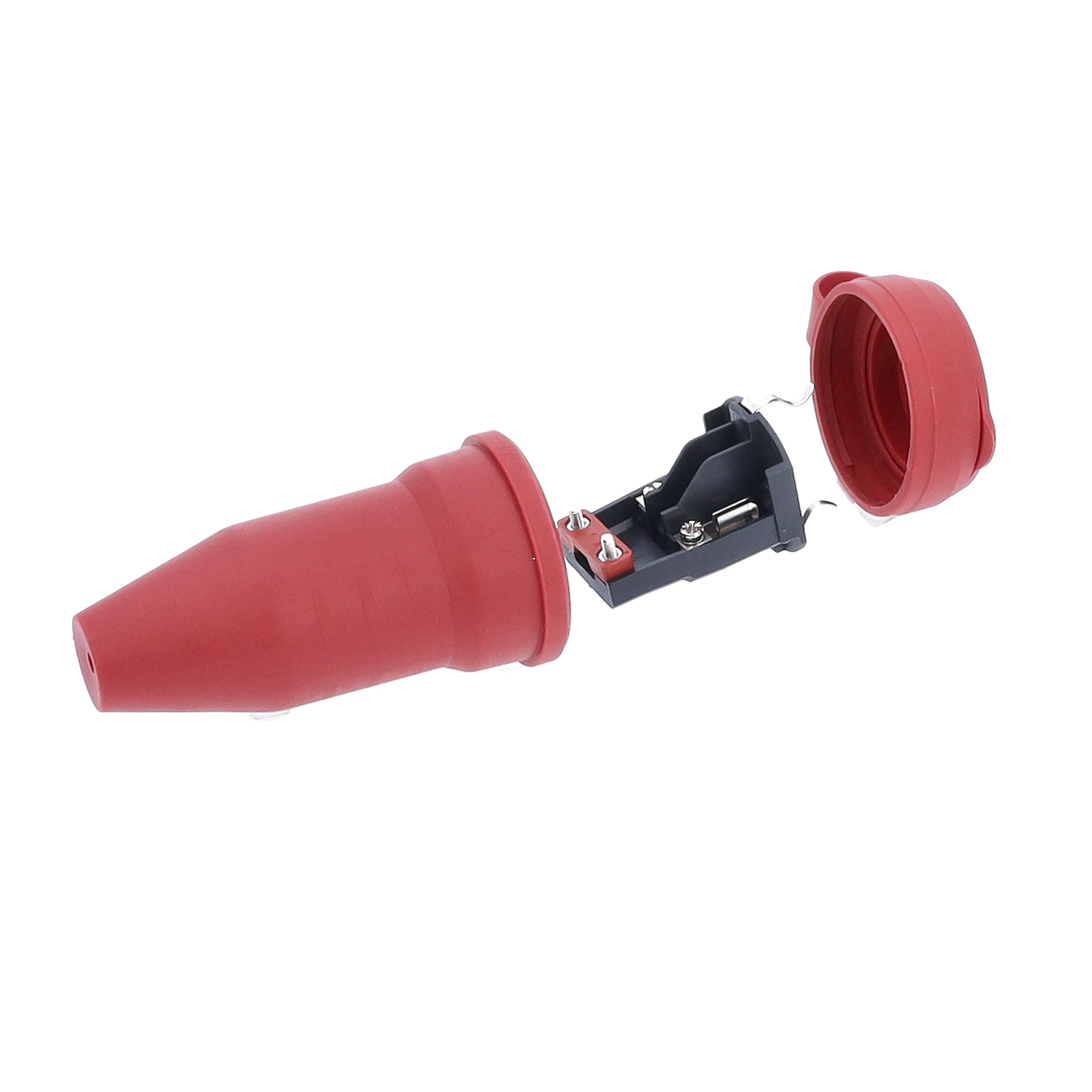 as - Schwabe Acoplamiento de protección de contacto rojo, para cables de hasta máx. 2,5 mm², acoplamiento de goma adecuado para exteriores – 230 V/16 A – IP44, 62291