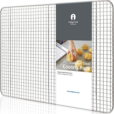 Stainless Steel Cooling Rack Half size - Commercial Grade Metal 11.5" x 16.5" | 1 Piece | Cooking Rack Designed To Fit Perfectly Into Baking Half Sheet Pan Cover
