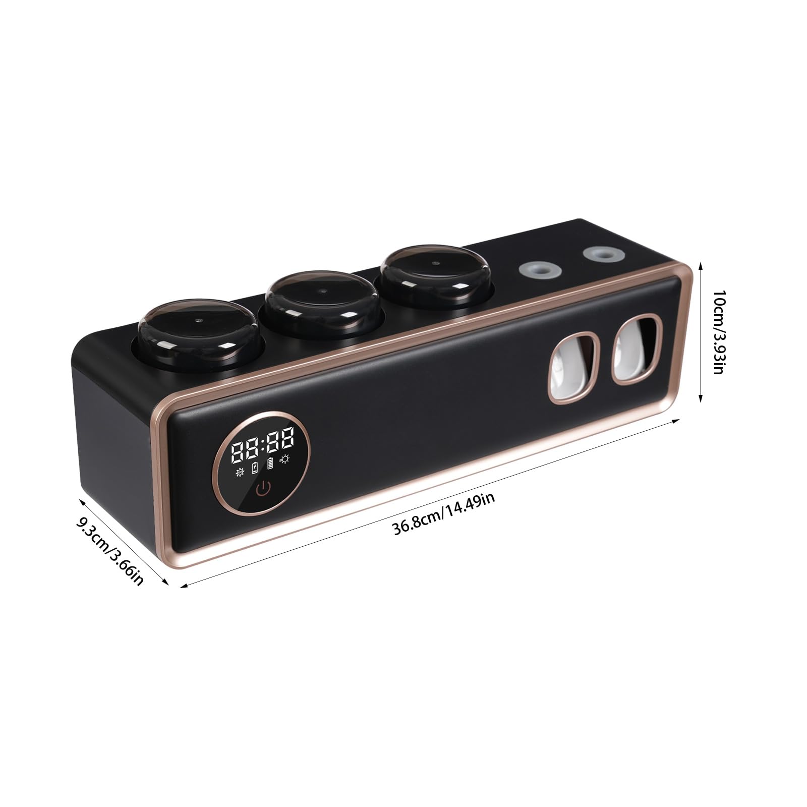 Cepillo de dientes desinfectante UV, soporte para cepillo de dientes con indicador LED, montaje en pared, dispensador de pasta de dientes, recargable por USB, 30 días con una sola carga (negro)