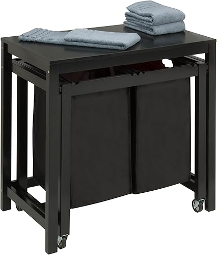 Miniatura 4 de Honey-Can-Do SRT-03571 Mesa plegable de doble clase, 19.1 x 32.1 in, color negro