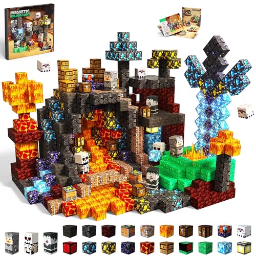 Magnetische Bausteine Bauspielzeug 100 Pieces Magnetbausteine für Kinder Montessori Kreative Spielzeug ab 3 4 5 6 7 8 Jahre Junge und Mädchen Magnetic Blocks Geschenke für Kinder Meine Lavawelt