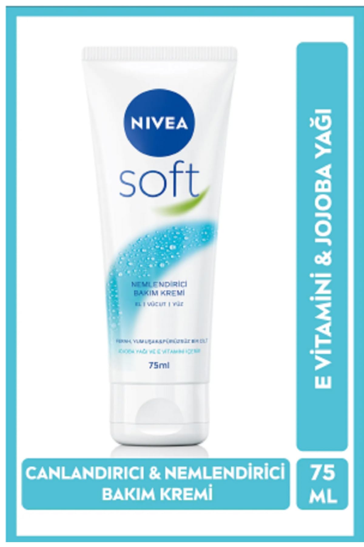 NIVEA Soft Nemlendirici Vücut Bakım Kremi, 75ml, Jojoba Yağı ve E Vitamini
