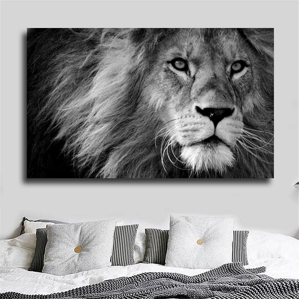 Peinture diamant 5D lion grand format 40x80cm broderie strass ronds