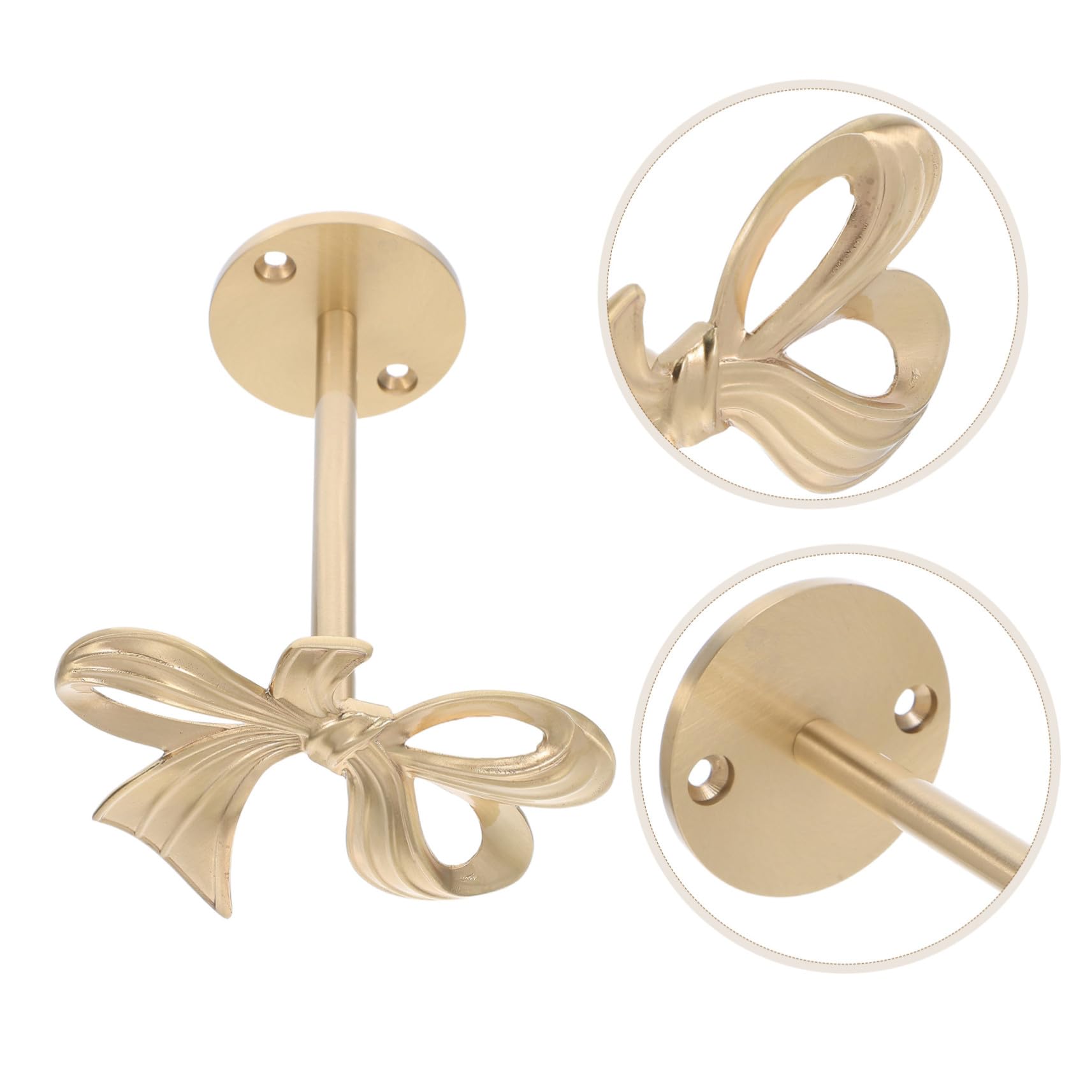 TOYANDONA Crochets Muraux Laiton Doré à Nœud Décoratif pour Rideaux Supports Solides pour Attache de Rideaux Porte-Manteaux et Porte-clés Adaptés Salle de Bain Chambre et Bureau