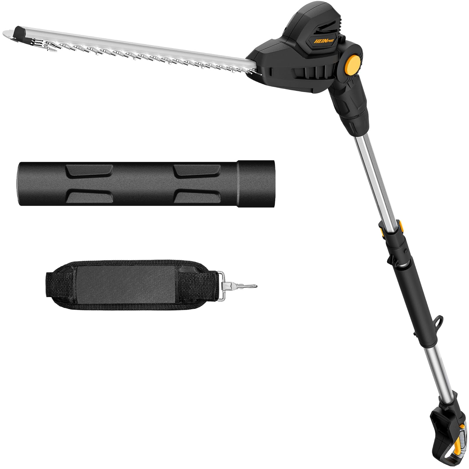 HEINPRO Pole Hedge Trimmer Cordless Compatible with Dewalt 20V MAX Battery, Hedge Trimmer with Extension Pole Up to 14-Feet Reach, 18-Inch Pole Trimmer for Hedge Trimming (Tool Only)
