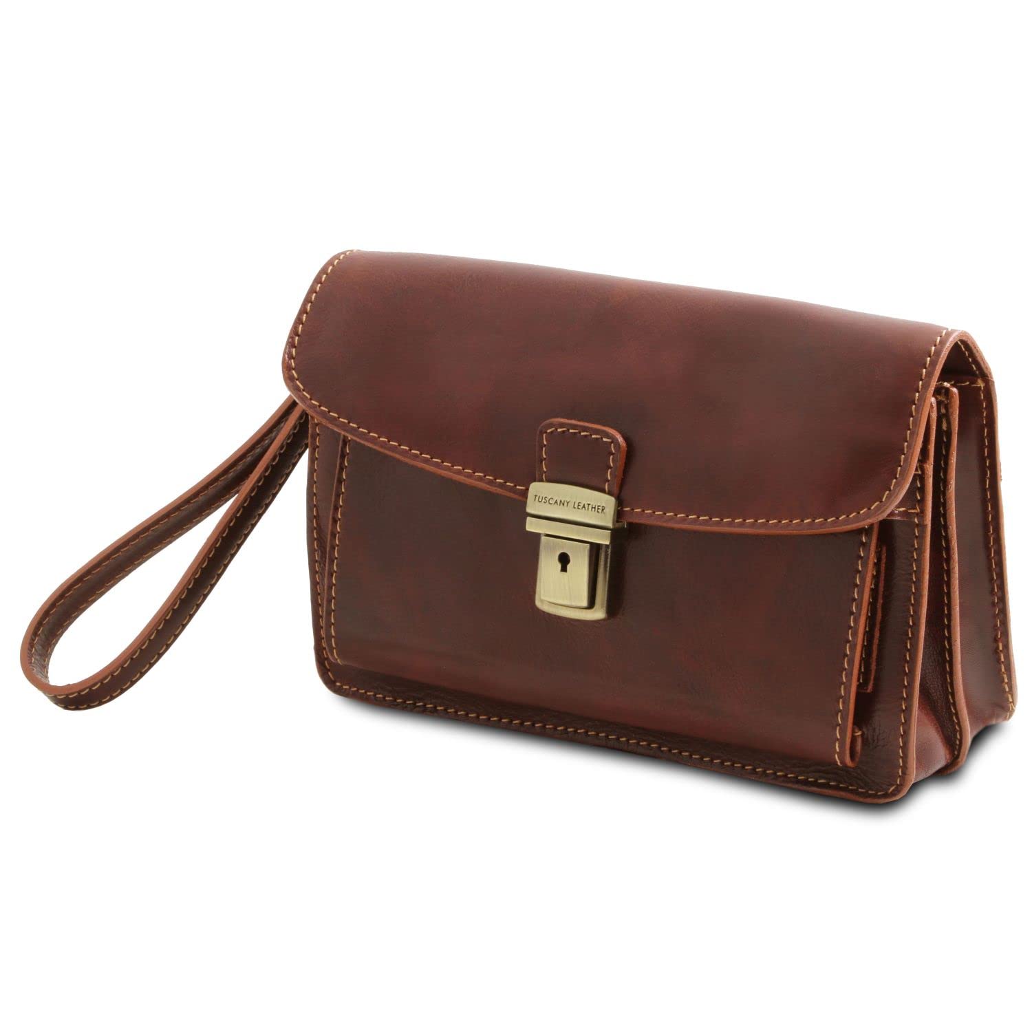 Tuscany Leather Max Elegante Handgelenktasche/Herrentasche aus Leder