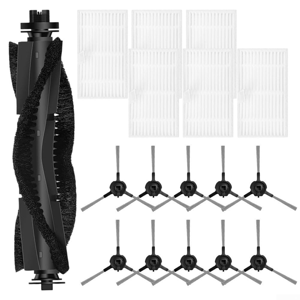 Main Brush Side Brush Filter Replacement Pack For Cleanova For W7 W11 W15 And For Vexilar For W7 W9 W11 W15 Robot Vacuum Systems(B)