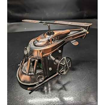 新品　ブリキの飛行機　オルゴール Amazon | b105、○アンティーク ブリキヘリコプター オルゴール
