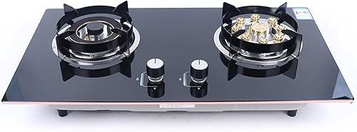 Estufa de gas de 28 pulgadas, estufa de gas de 2 quemadores, placa de vidrio templado, estufa de gas natural integrada para el hogar, cocina,