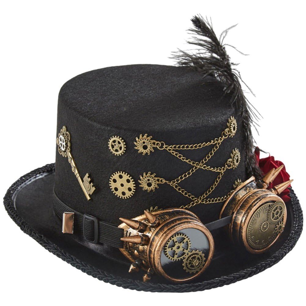 Unisex Steampunk kapelusze steampunk czapka z goglami na kostium na Halloween fantazyjna sukienka steampunk akcesoria