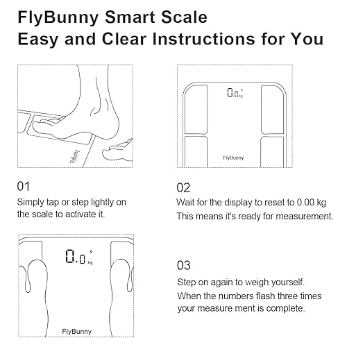 Miniatura 8 de Báscula digital inteligente de peso corporal  Báscula de pesaje digital de baño de pantalla grande con IMC, grasa corporal, masa muscular,
