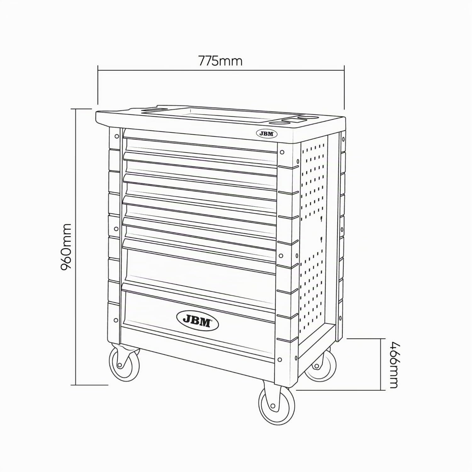 OC-PRO SERVANTE D'ATELIER 7 TIROIRS Complete avec 172 Outils