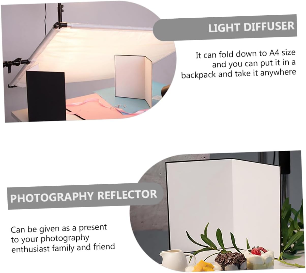 2 Pcs Foldable Reflective Board for Still Life Photography