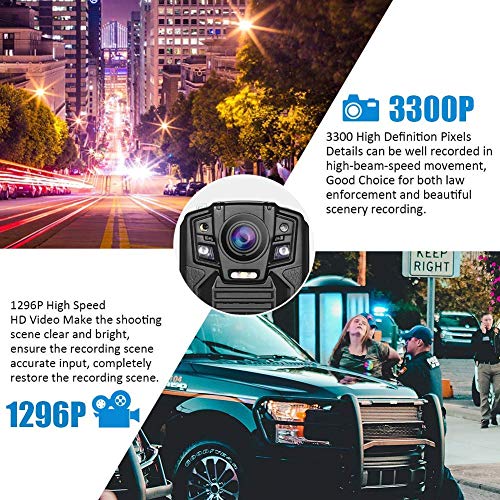 Body Worn Camera with Audio, BOBLOV 1296P Police Body Cameras for Law Enforcement, Security Guard, Waterproof Body Mounted Cam DVR Video IR with Night Vision, 170° Wide Angle 【Built in 128GB】