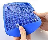 Vista 6 de Pequeña forma cuadrada flexible congelada 160 bandejas Mini moldes de silicona para cubitos de hielo sin tapas (verde)