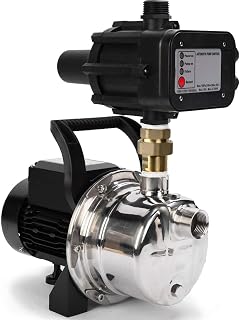 BACOENG 0.6HP Stainless Steel Water Pressure Booster Pump with Smart Auto Controller - Tankless 700GPH Flow, 58PSI Max