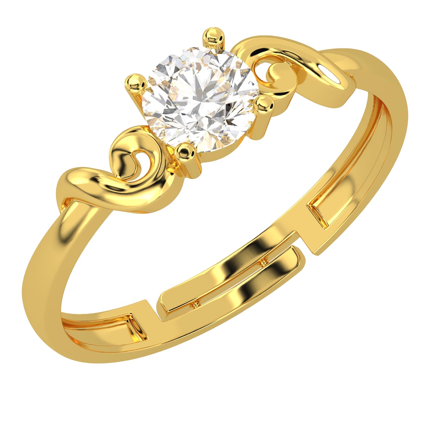 Buy BEEZAL Real Gold Rings (585) for Women/her made with CZ Diamond