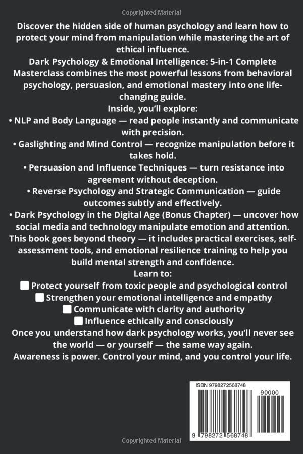 Dark Psychology & Emotional Intelligence: 5-in-1 Complete Masterclass: Learn NLP, Body Language, and Persuasion to Resist Manipulation, Gaslighting, and Mind Control, Dark Psychology the Digital age - Image 2