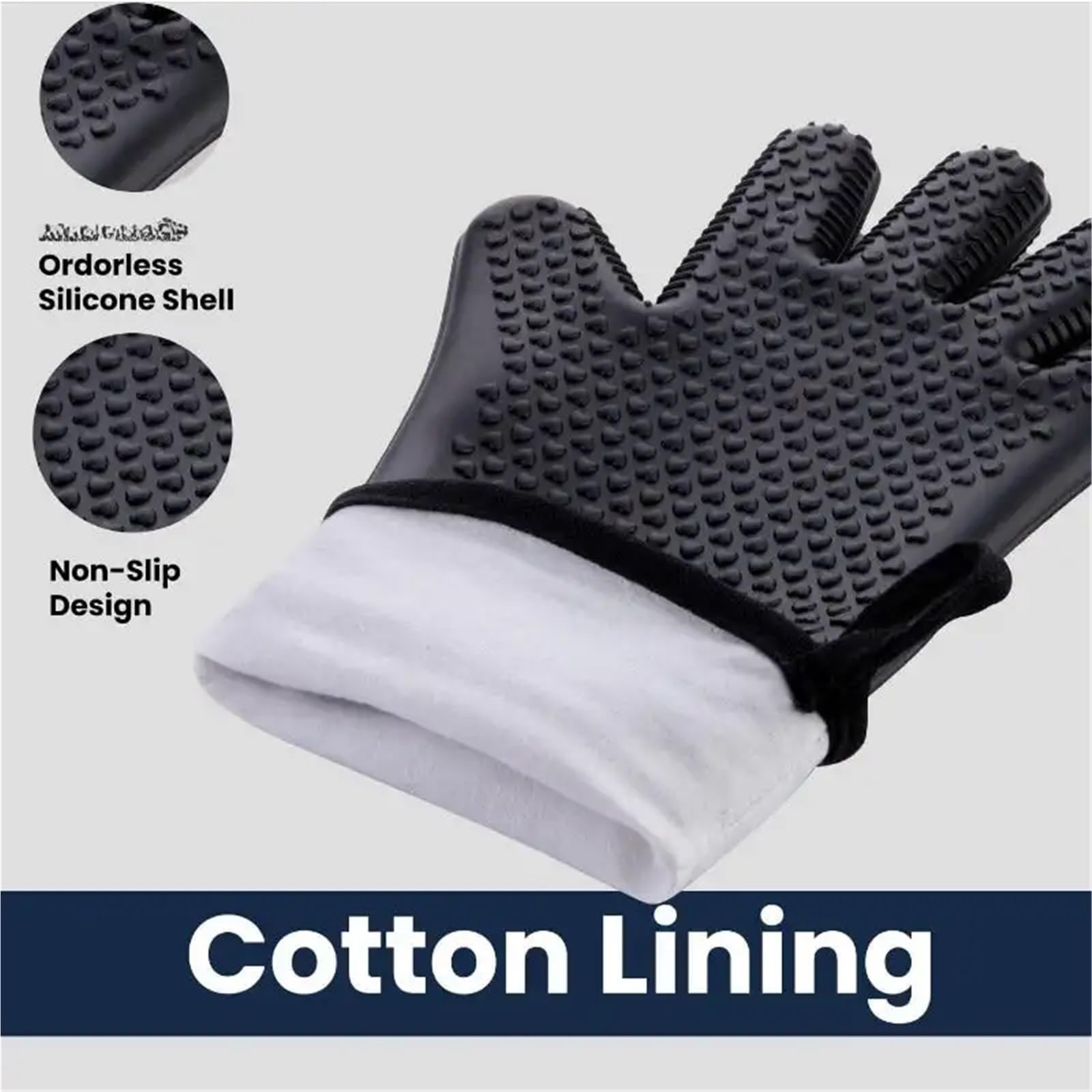Mitaines De Four Gants de Four, Gants grillades, résistants à la Chaleur, Cuisine en Silicone, Long Support Casserole imperméable et antidérapant
