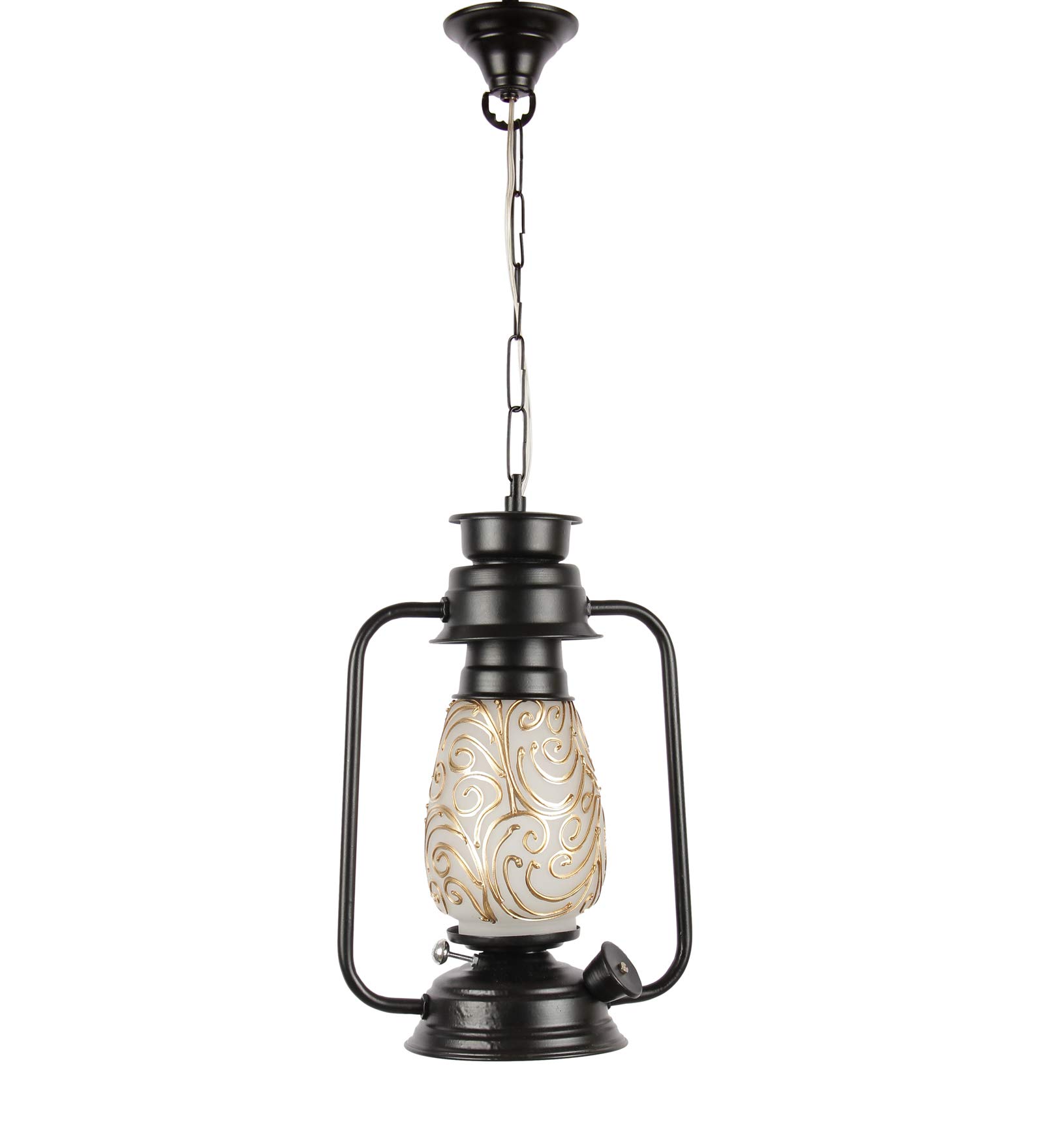 Devansh Black Mosiac Glass Lantern Hanging (Multicolour) 3