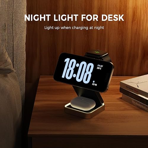 Miniatura 8 de Estación de carga rápida 3 en 1 para iPhone 1716 Pro Max15141312, cargador de teléfono magnético inalámbrico portátil para auriculares de reloj,