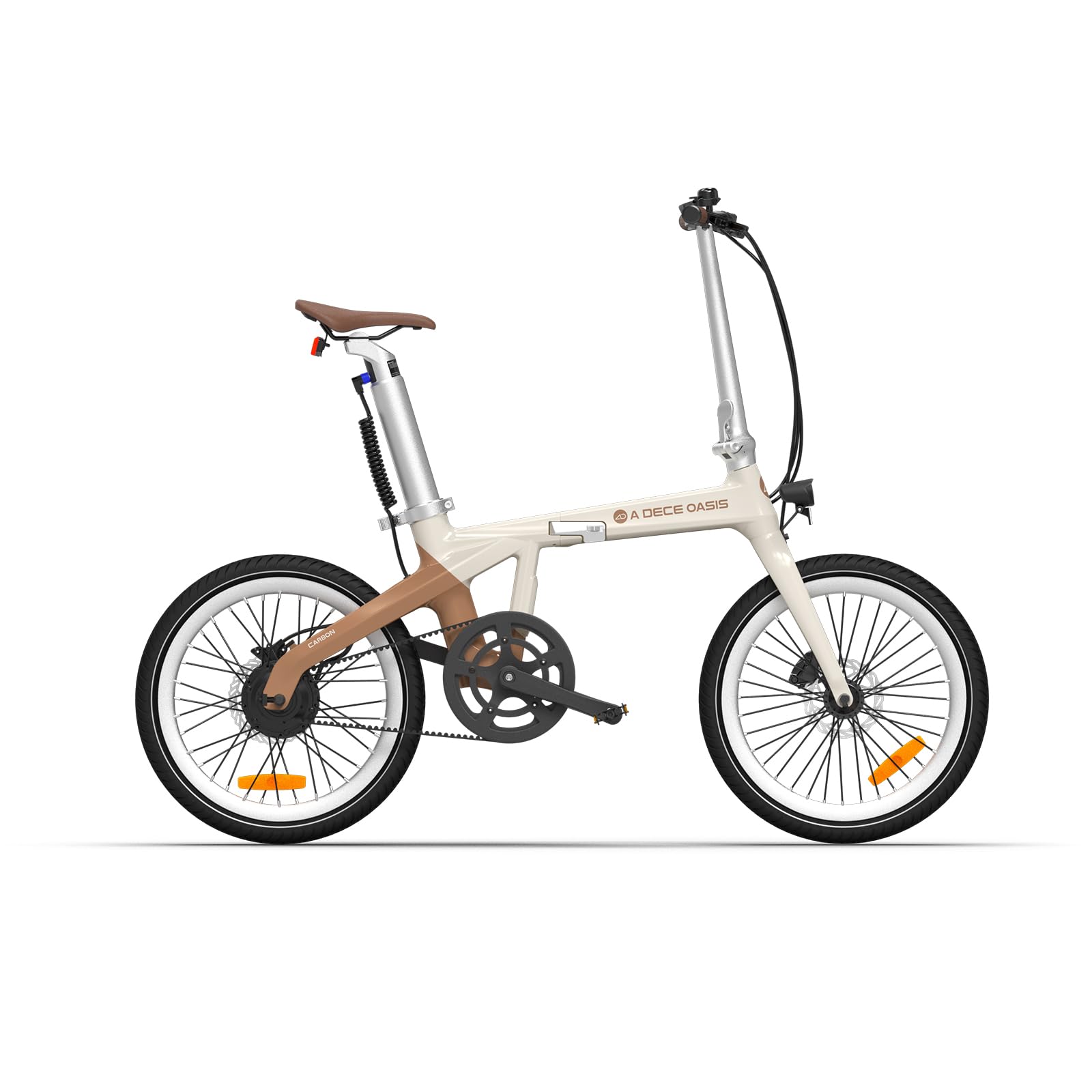 A Dece Oasis ADO E-Bike Air Carbon Elektrofahrrad, ebike Damen/ebike Herren, Bike,klapprad Riemenantrieb 14,5Kg IPS LCD Display, GPS,ADO APP,250W (Beige) Sport & Freizeit