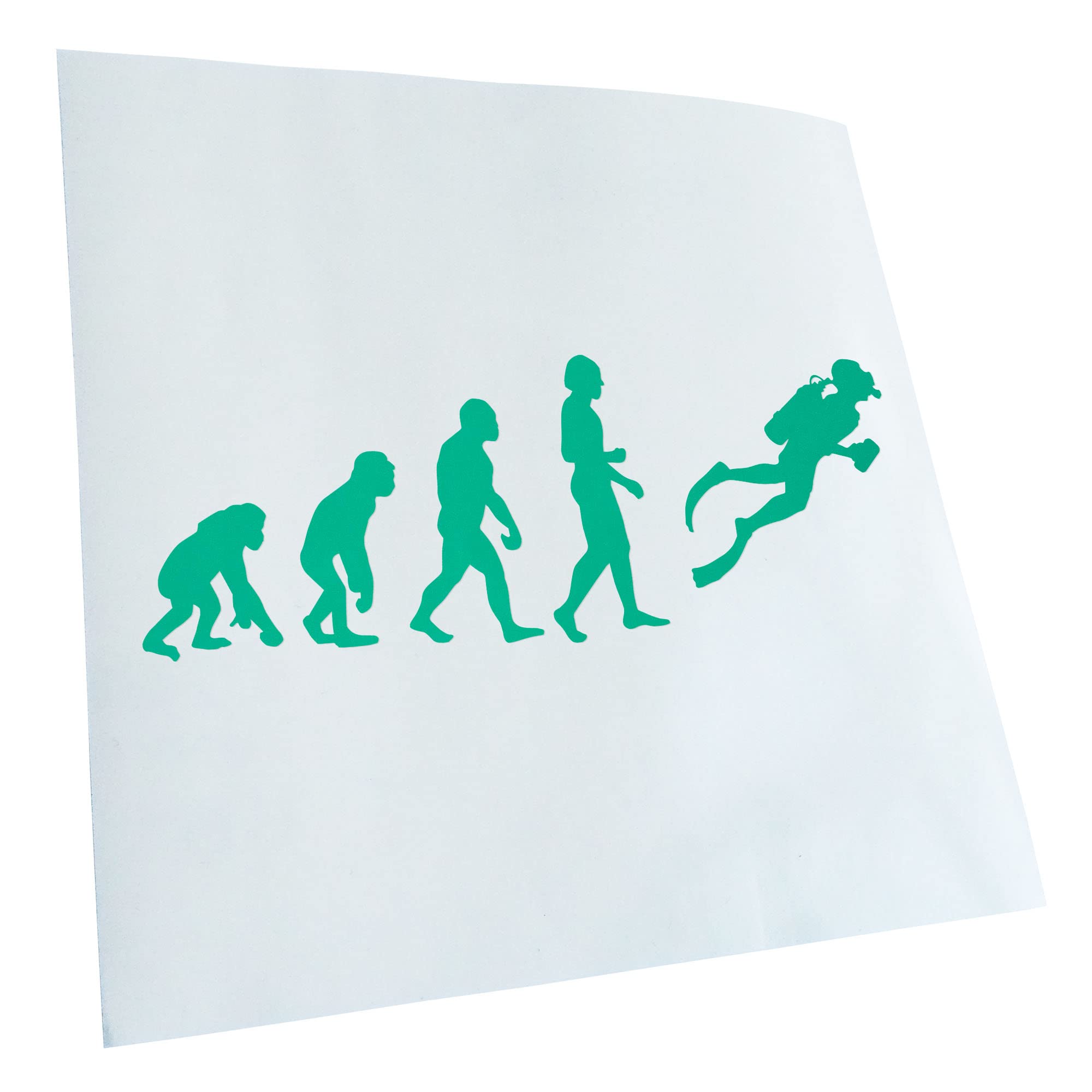 Kiwistar - Car Sticker - Turquoise - 50 x 18 cm Evolution Diver Snorkelling - Rear Window Car Sticker Weatherproof for Car Truck Moped Truck - Sticker Exterior Self-Adhesive Tuning Accessories for