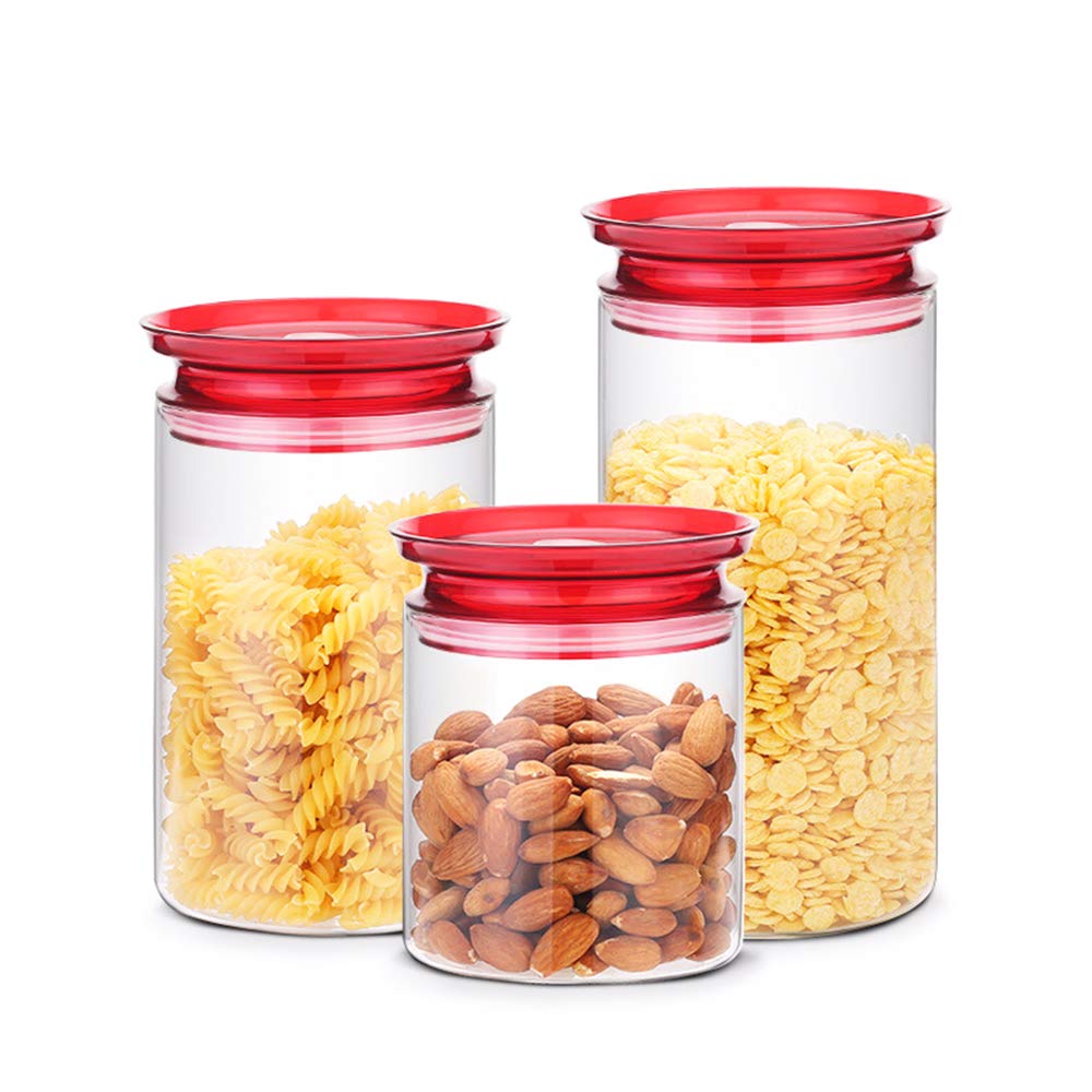 Juego de 3 Recipientes Herméticos de Almacenamiento de Alimentos, Plástico Duradero – Libre de BPA, Mantiene La Comida Fresca Y Seca, Transparent