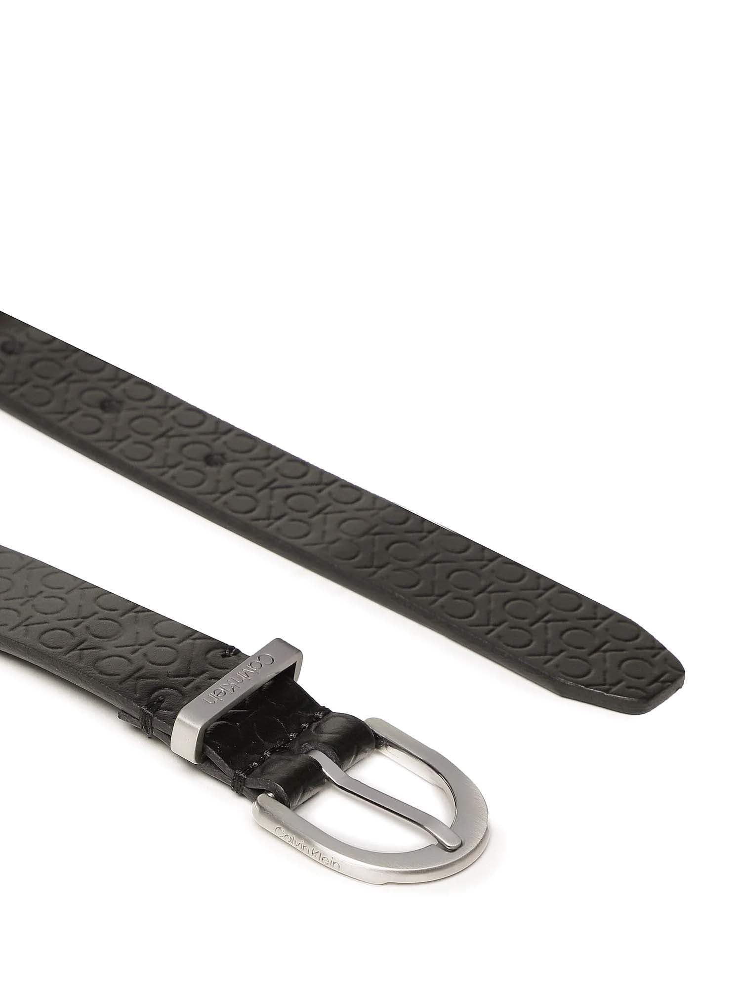 Calvin Klein CK real leather belt with logo fabric height 2.5 item K60K610977, BAX Black/Nero, 90