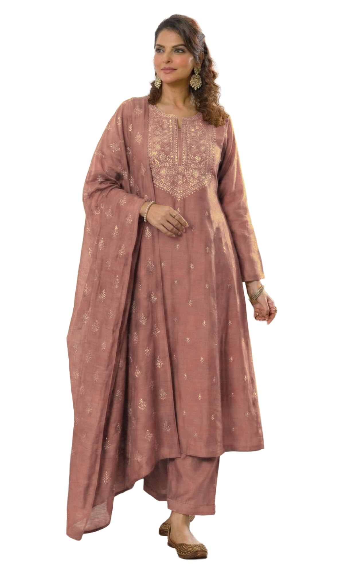 Women’s Viscose Straight Printed Embroidery Kurta with Pant & Dupatta | Long Sleeve Ethnic Kurta Set for Women | Casual Office, Daily, Party Outfits-image-18