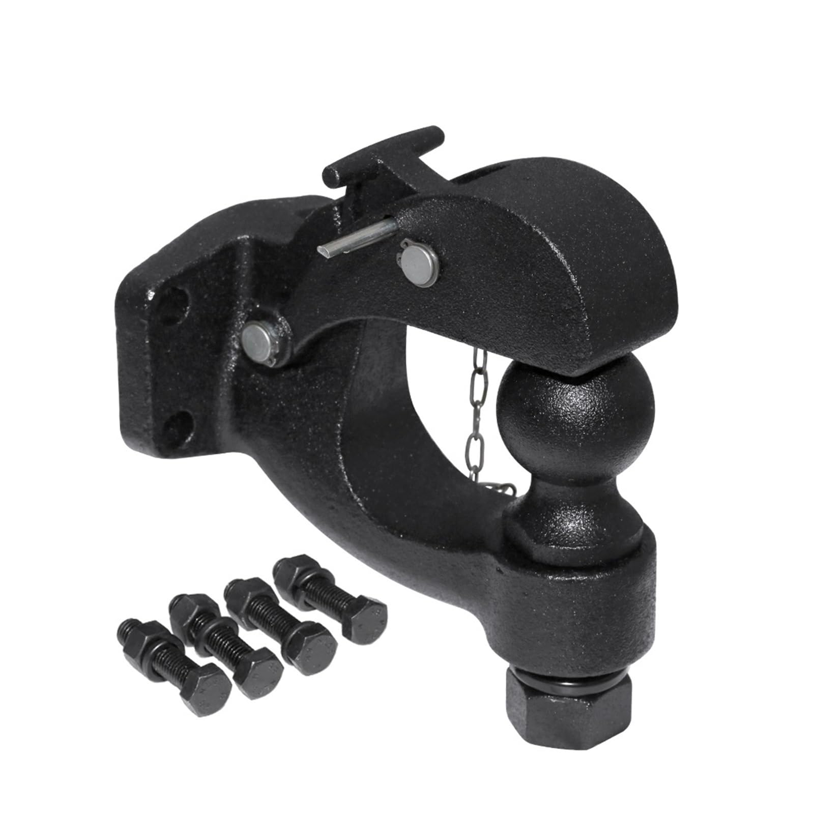 Zaczep przyczepy, Matowy Czarny Zaczep Czopowy 2 "50mm Kula Holownicza Heavy Duty 5 TON Hak Holowniczy Do Samochodu Części Do RV Camper Caravan Akcesoria Do Samochodów Kempingowych(50mm Ball)