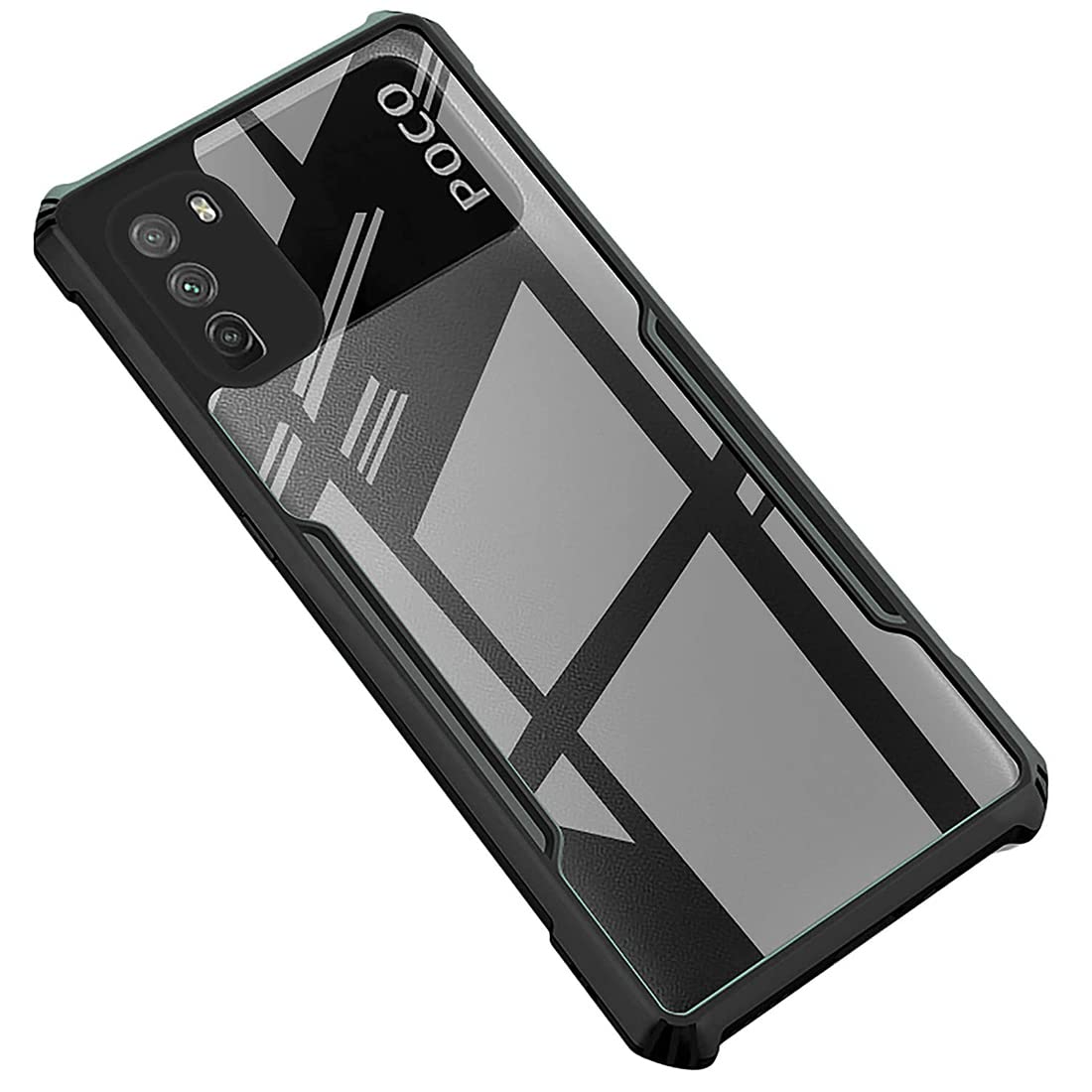 Fashionury Poco M3 Back Cover |Transparent Back Case|Ultra Thin Slim Crystal Clear Hard PC with TPU Bumper, Military-Grade Protection Case for Poco M3 -Black (B09Y228SN9) Amazon Price History, Amazon Price Tracker