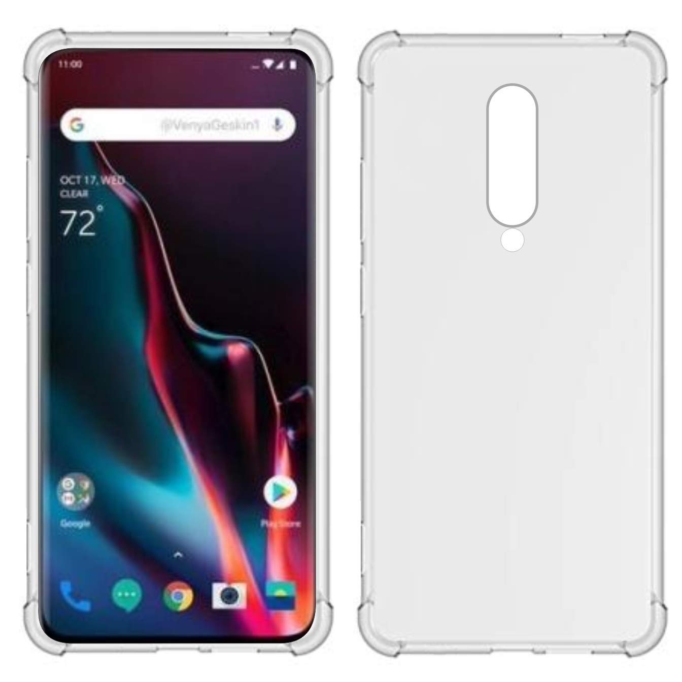 TIYA for OnePlus 7 Pro Case Clear TPU Four Corners 1+ 7 Pro Cover Transparent Soft funda