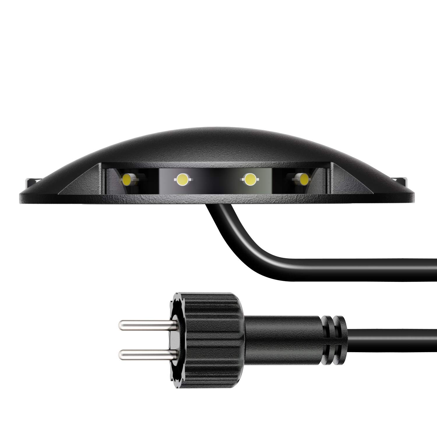 ledscom.de Lampada da terra a LED Bunda, a 2 fiamme, nera per esterni, transitabile, bianco caldo, set da 12