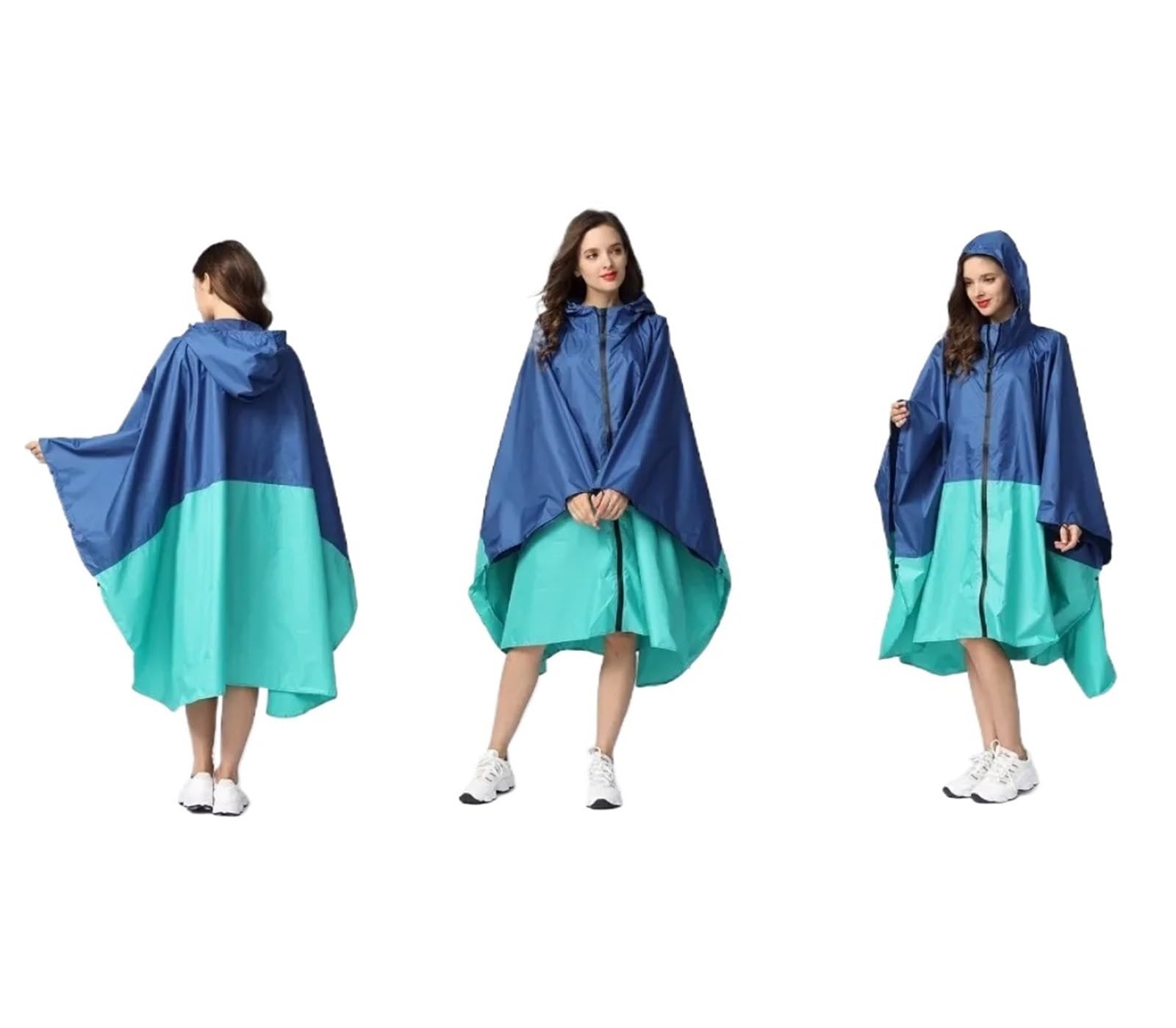 Poncho Impermeable Poncho impermeable for mujer, colorido con capucha y cremallera, ideal for actividades al aire libre, senderismo, camping, etc