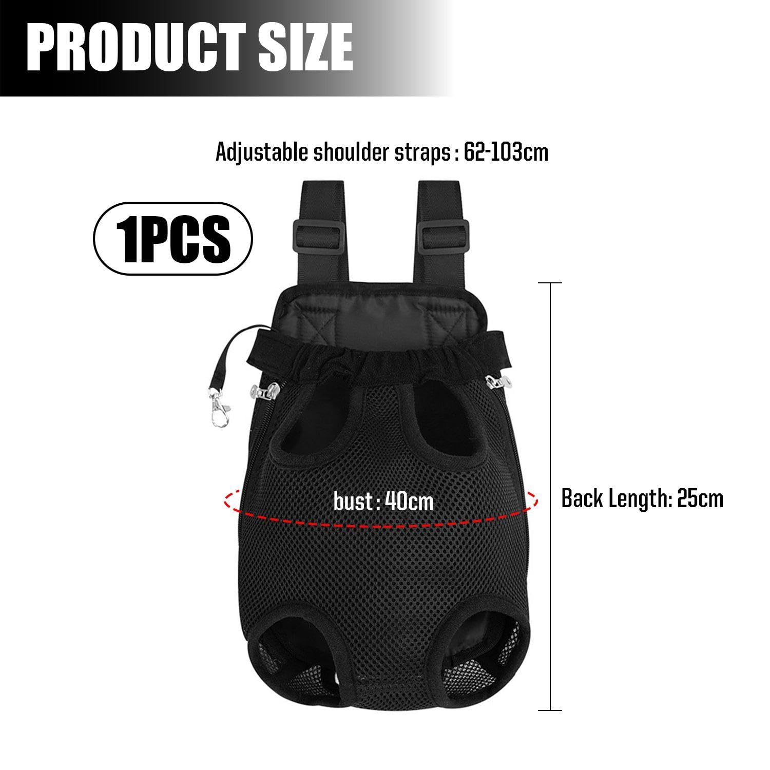 NIDHFG 1 Piece Black Pet Backpack, Breathable Mesh, Comfortable Fabric, Outdoor Convenience, Adjustable Cat And Dog Backpack - Image 2