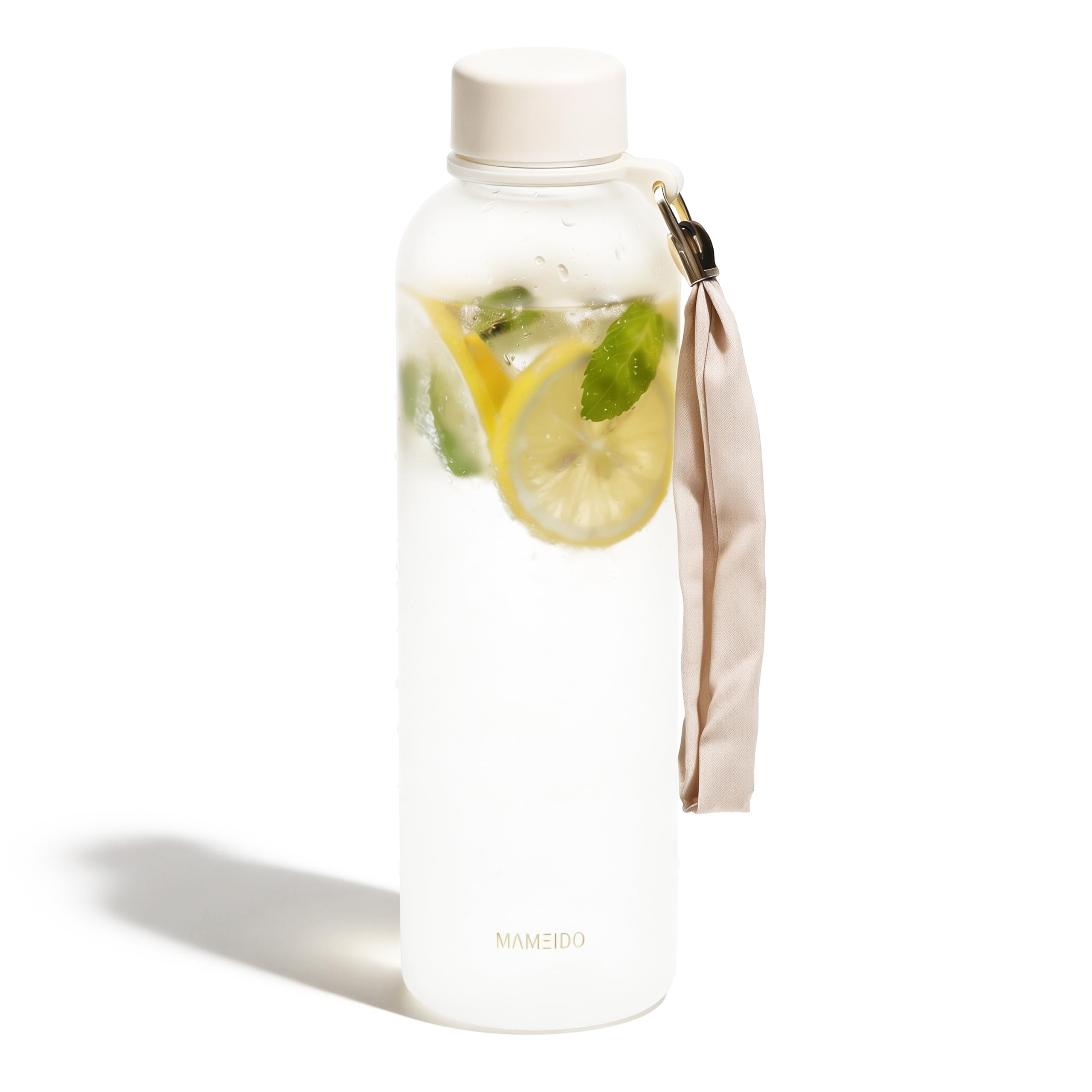 MAMEIDO Water Bottle with Time Markings 1 L (Frosted White)