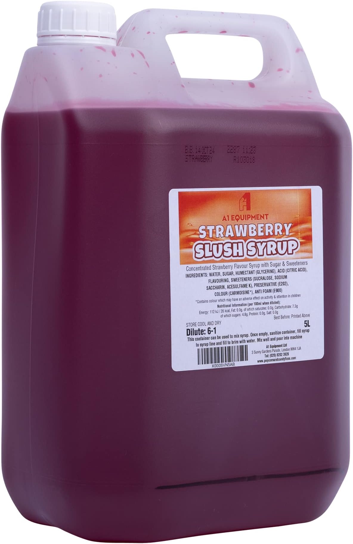 Strawberry Slush Puppie Slushie Drink Syrup/Flavour & Colour 5L