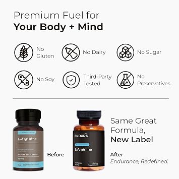 ENDUR L-Arginine 350mg, Sustained Release, 180 Tablets