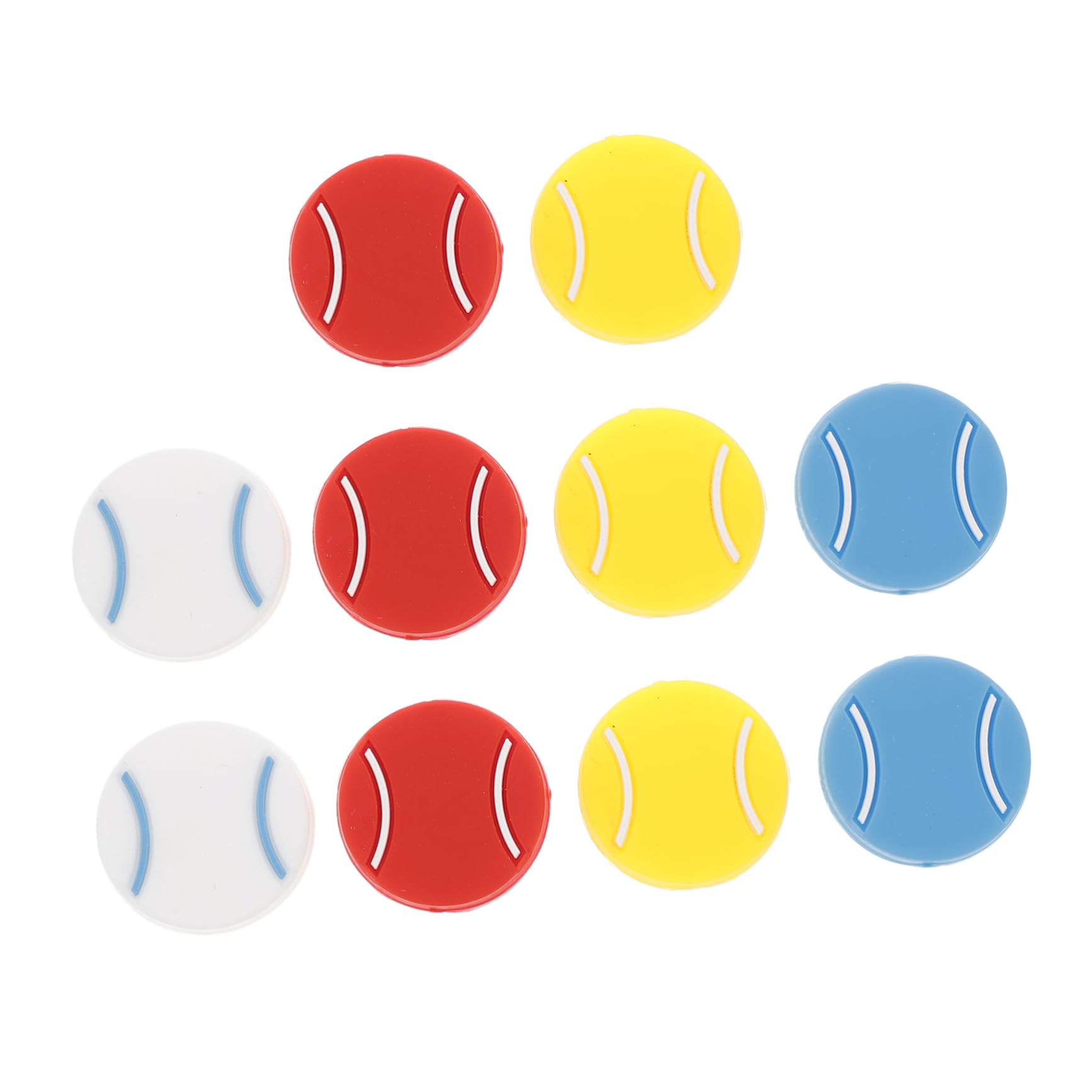 Toddmomy 10Pcs Tennis Shaped Dampeners Racket Absorbers for Enhanced Comfort and Control Compatible with All Tennis Rackets Random Colors for Players