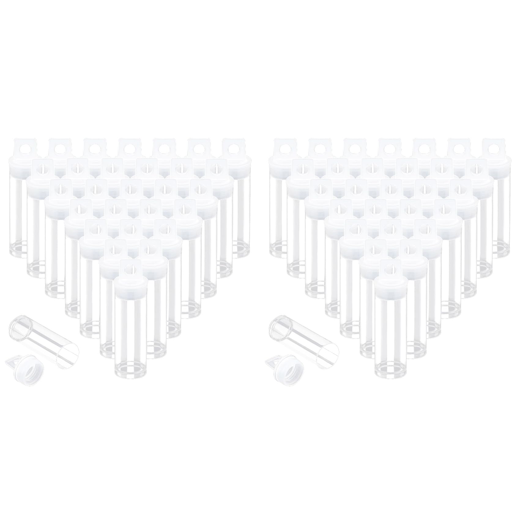 Jnchdghwa Transparent 60Pcs Clear Tube Bead Containers, Plastic Storage Tubes With Caps Organizers Bottle Container Set For Beads, Bath Salt