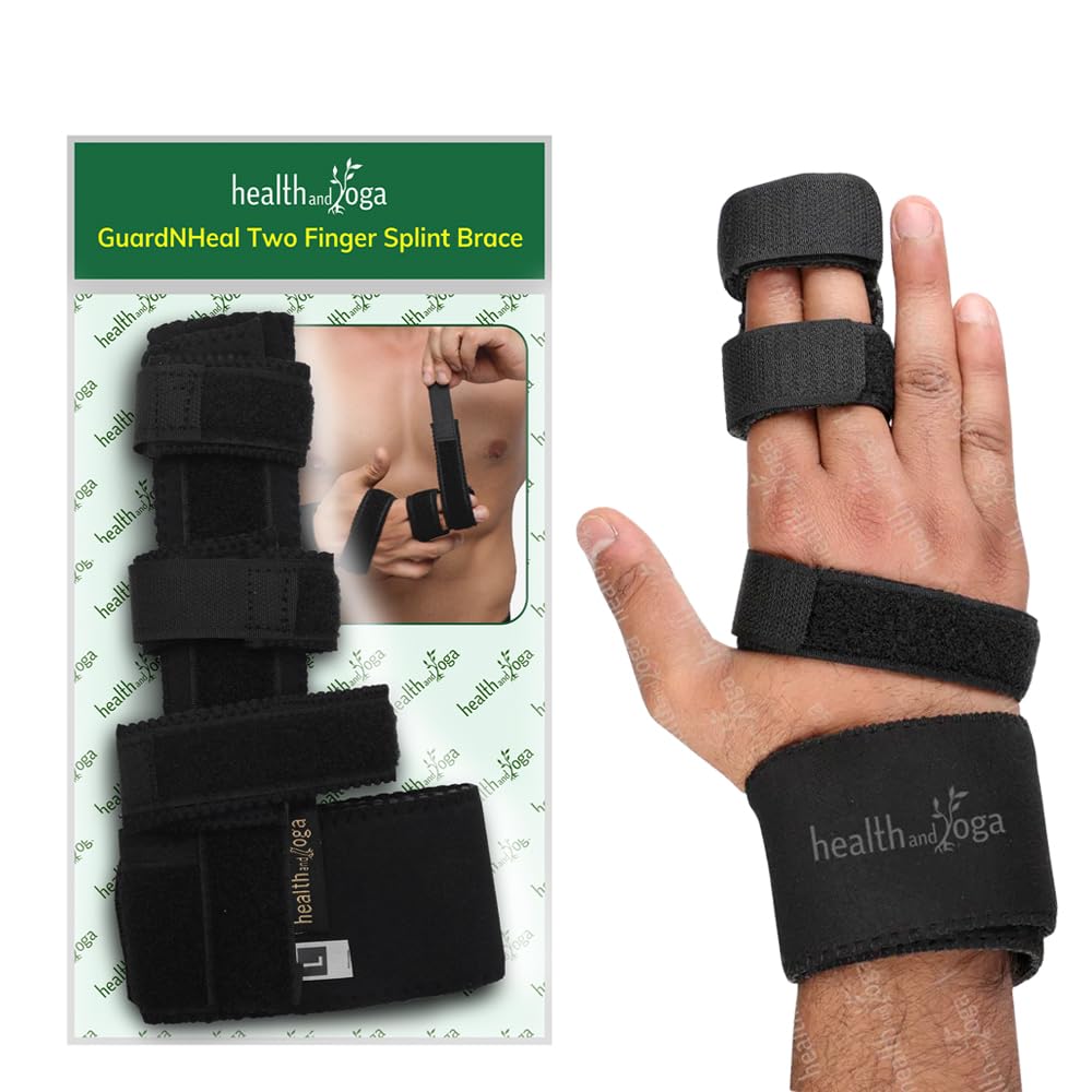 Buy HEALTHANDYOGA® GuardNHeal Two Finger Splint Brace (Pack of 1Large
