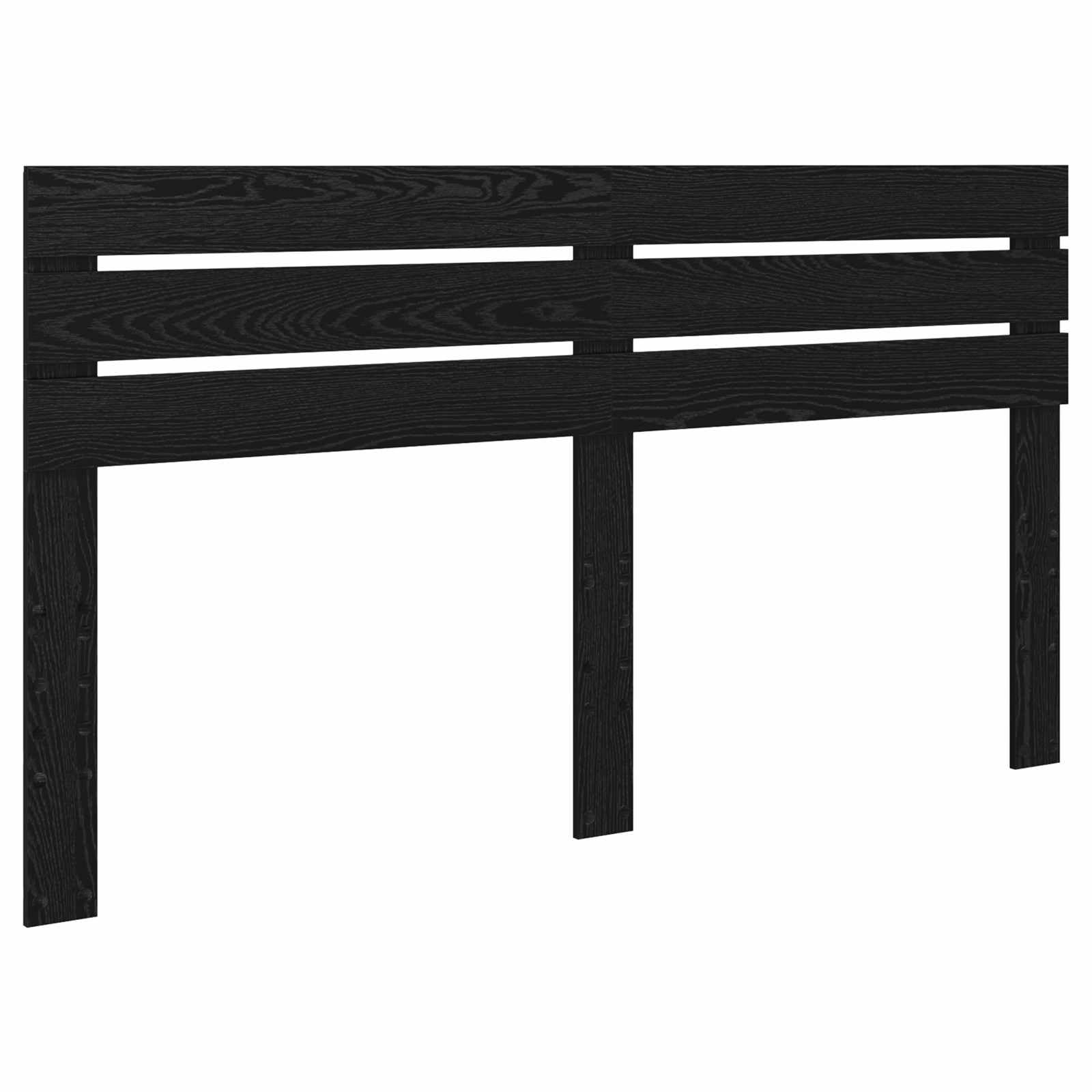 Nowoczesna rama łóżka z czarnego drewna sosnowego, 200 x 200 cm, wytrzymała platforma łóżko z zagłówkiem, stabilne łuski, łatwy montaż, maks. 200 kg pojemności dla królowej/króla mattress