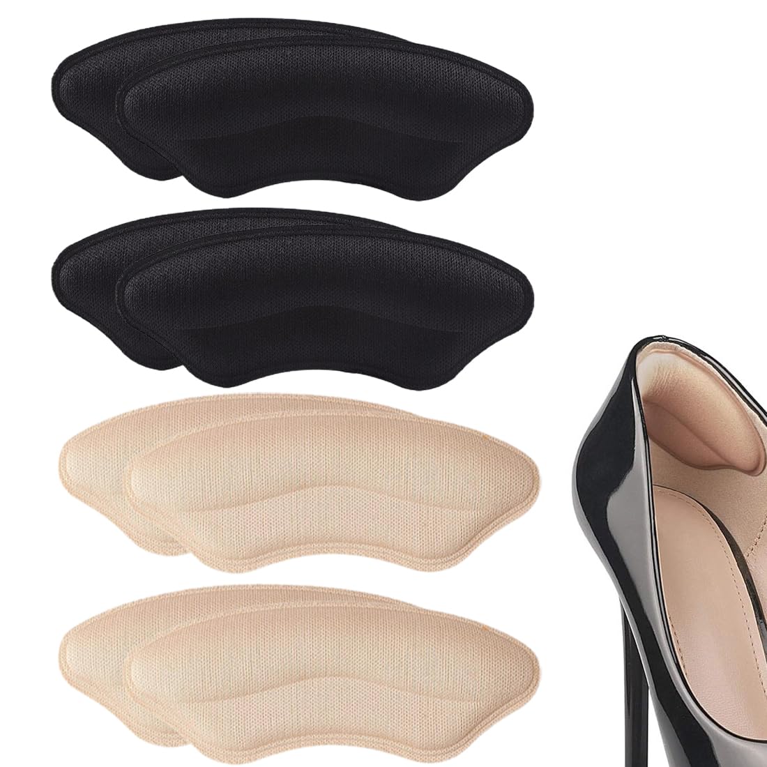4 Pares De Almohadillas De Tacón De Zapatos, Almohadilla Protectora de Talón Autoadhesiva, Transpirable y Antideslizante, Para Mujeres y Hombres Plantillas Antideslizantes Para Zapatos