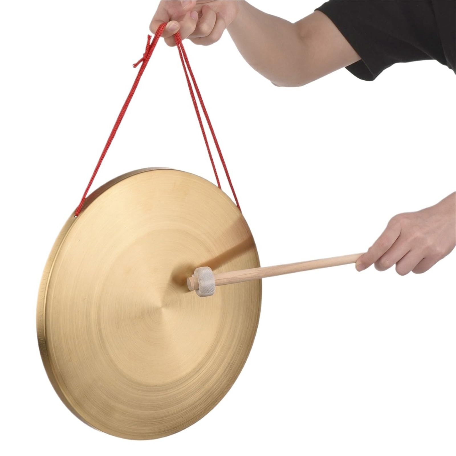 Gongs y platillos portátiles, Instrumento de percusión latón, platillo Gong manual, 15-30cm con martillo(22cm)