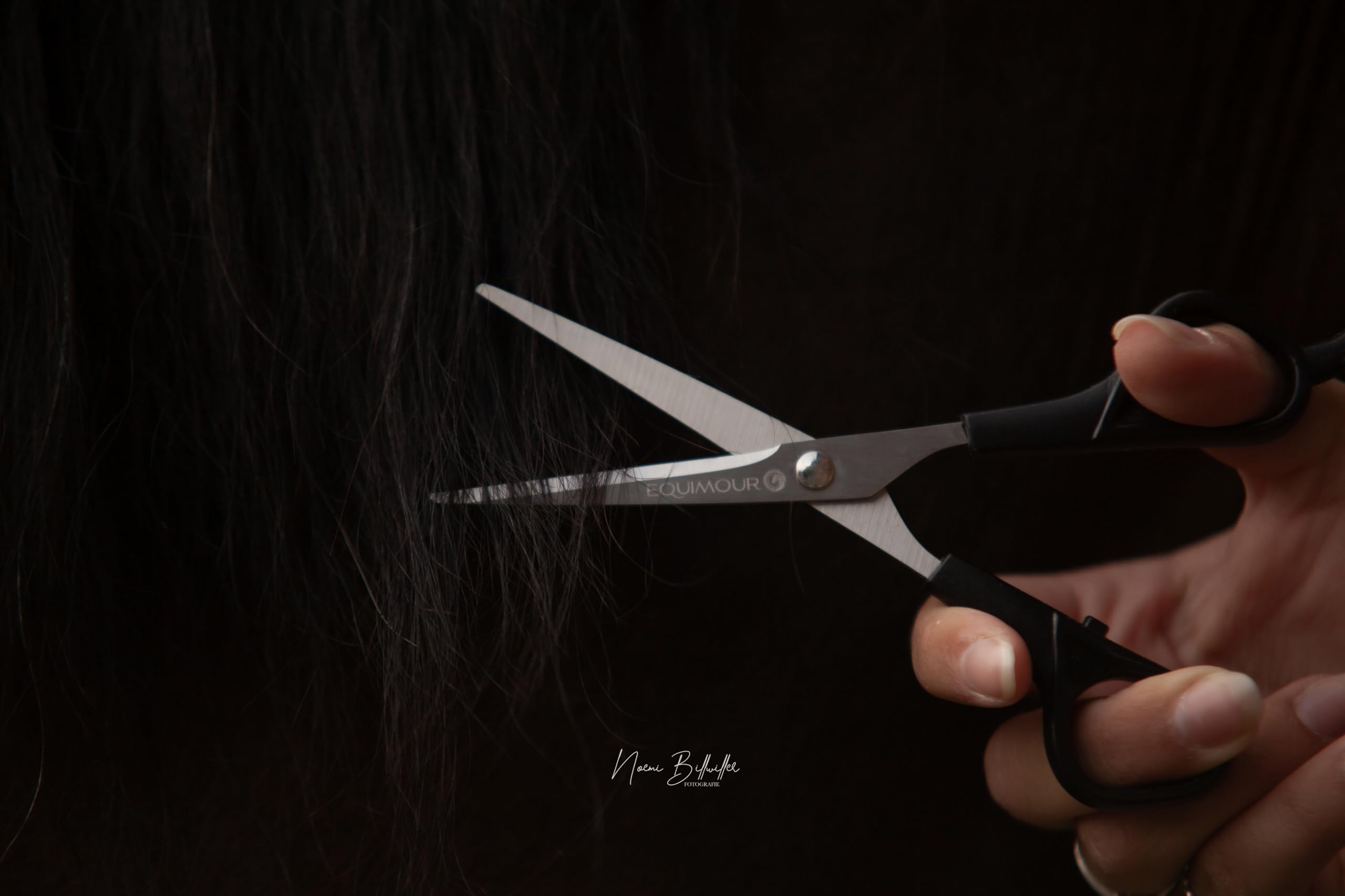 Forbici per criniera – in acciaio inox per tagli precisi su crini robusti | Impugnatura ergonomica & custodia in pelle vegana | Accessorio di qualità per la toelettatura del cavallo