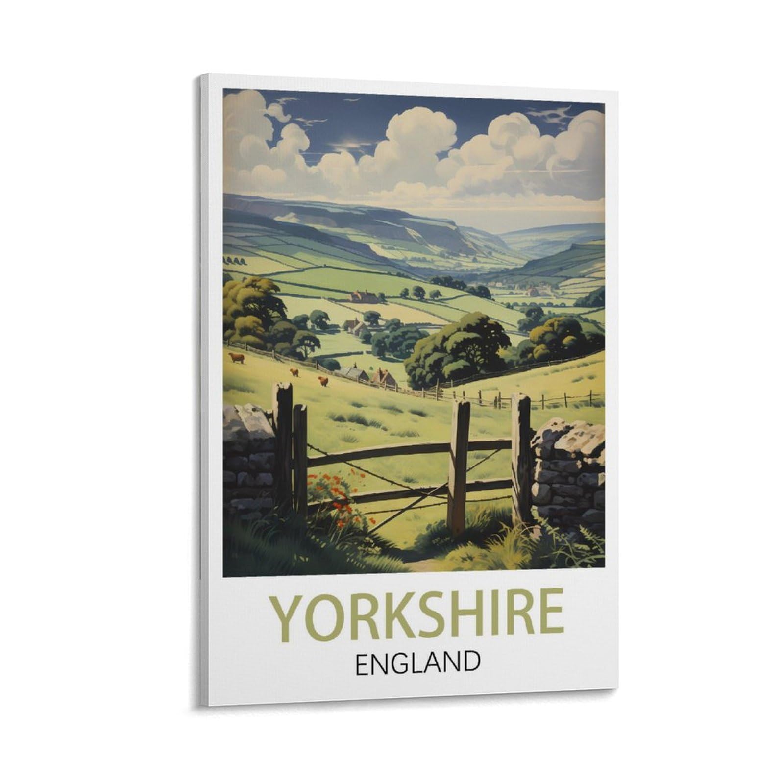 LCYUAOPP Yorkshire England Vintage Travel Posters 08x12inch(20x30cm) Canvas Art Poster And Wall Art Picture Print Modern Family Bedroom Decor Posters