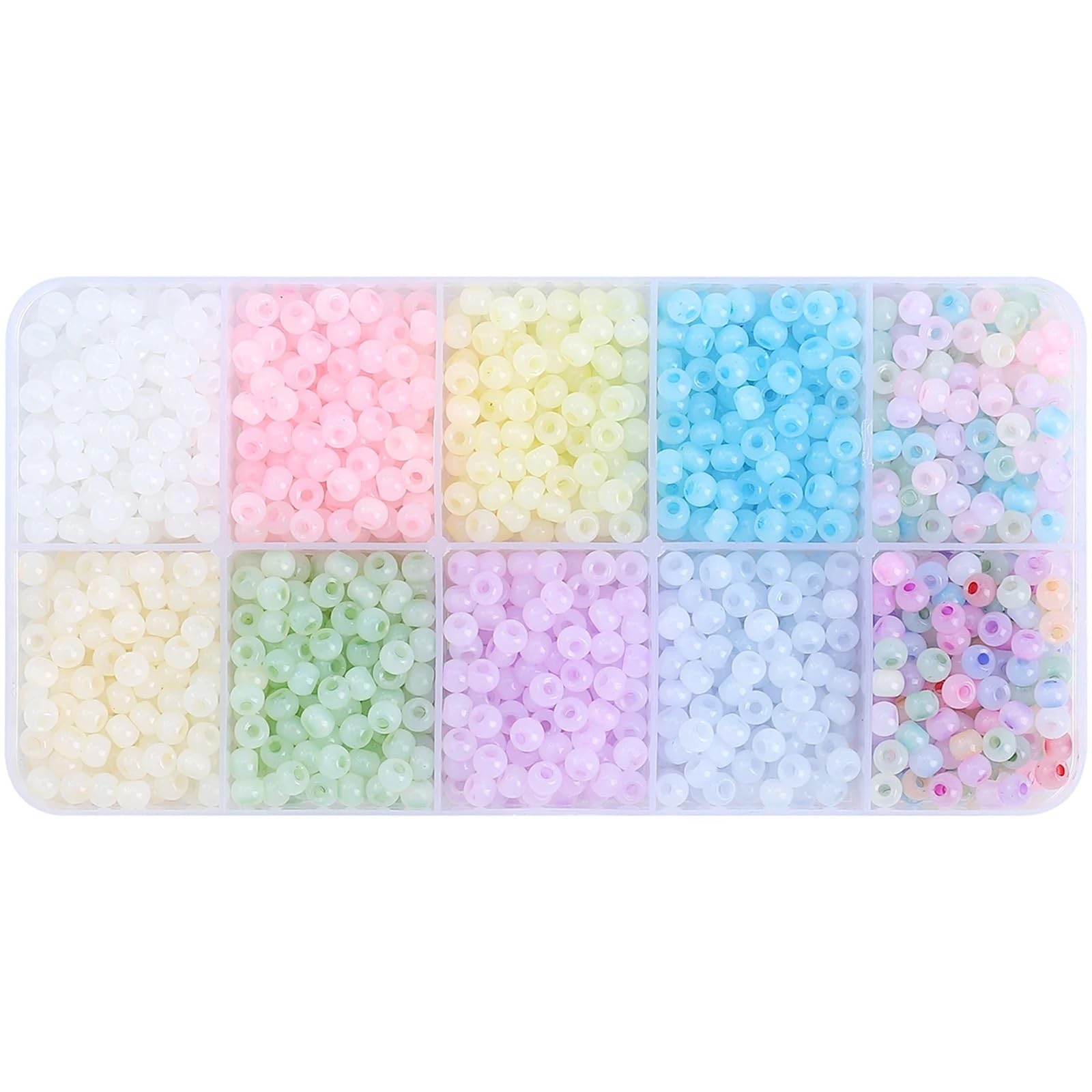 Bryske 4mm Like Glass Spacer Beads 4 Boxes for Jewelry Making DIY Craft Kit